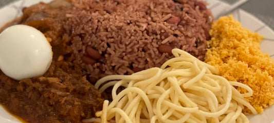 Waakye with Assorted Meats